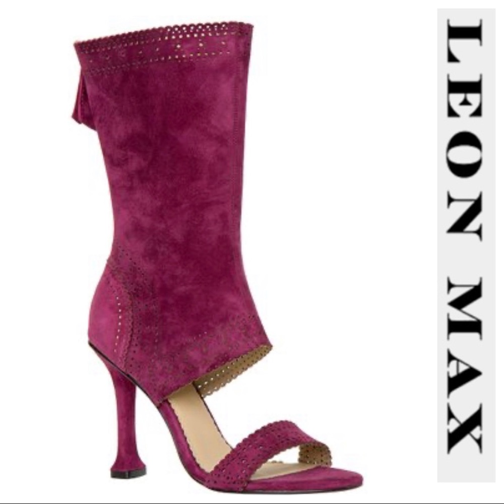Brand New! Leon Max Purple Suede Heels Sz 6.5